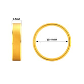 22k Yellow Gold Chic Modern Wedding Band Ring measuring 9.5 x 6mm  thickness